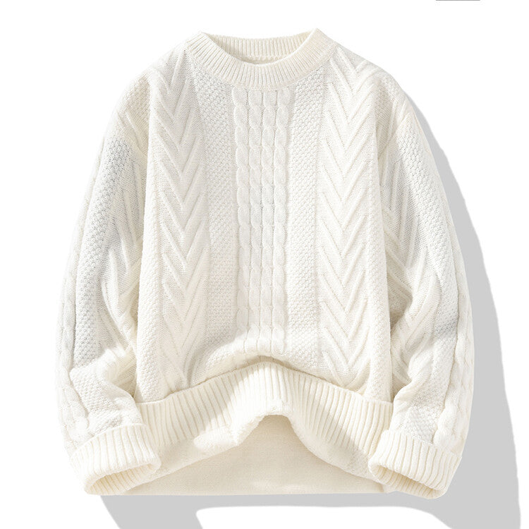 Men's chunky knit sweater with cable pattern and casual cut Skorter