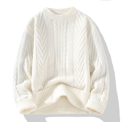 Men's chunky knit sweater with cable pattern and casual cut Skorter