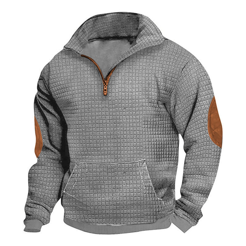 Men's sporty pullover with zipper and elastic cuffs Skorter