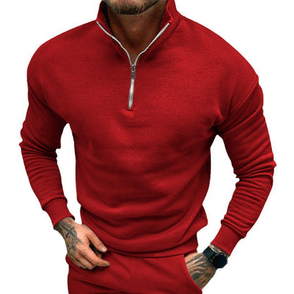 Men's sweater with short zipper and elastic cuffs Skorter