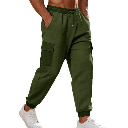 Men's Cargo Jogging Pants with Elastic Waistband and Practical Pockets Skorter