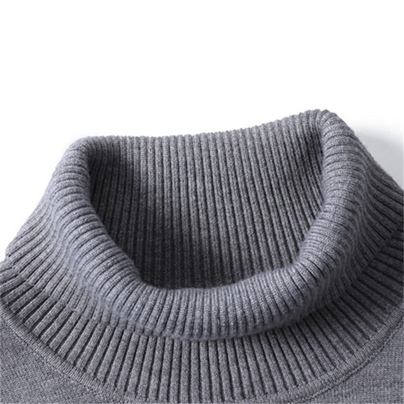 Men's sweater with high collar and fine rib pattern Skorter
