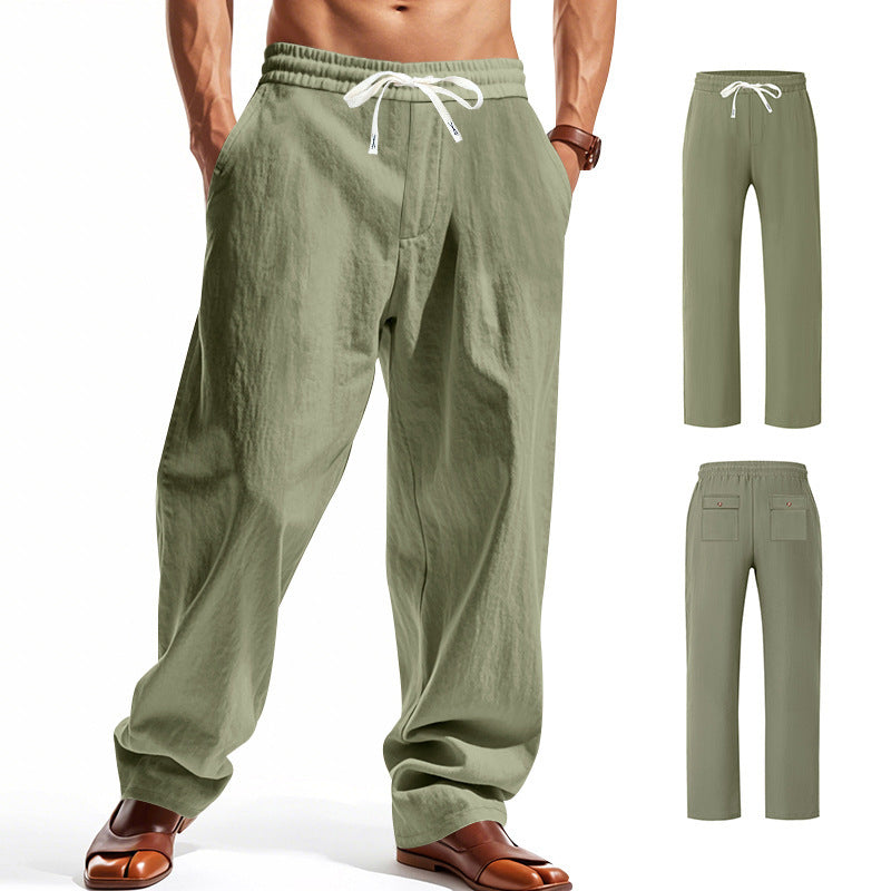 Men's airy leisure pants with elastic waistband and side pockets Skorter