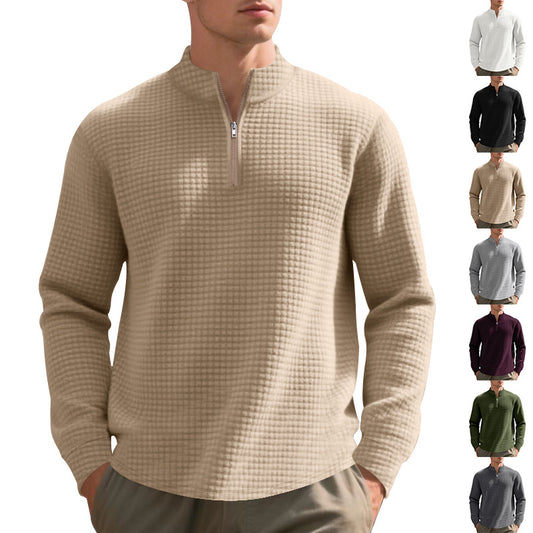 Men's sweater with high collar and practical zip opening Skorter