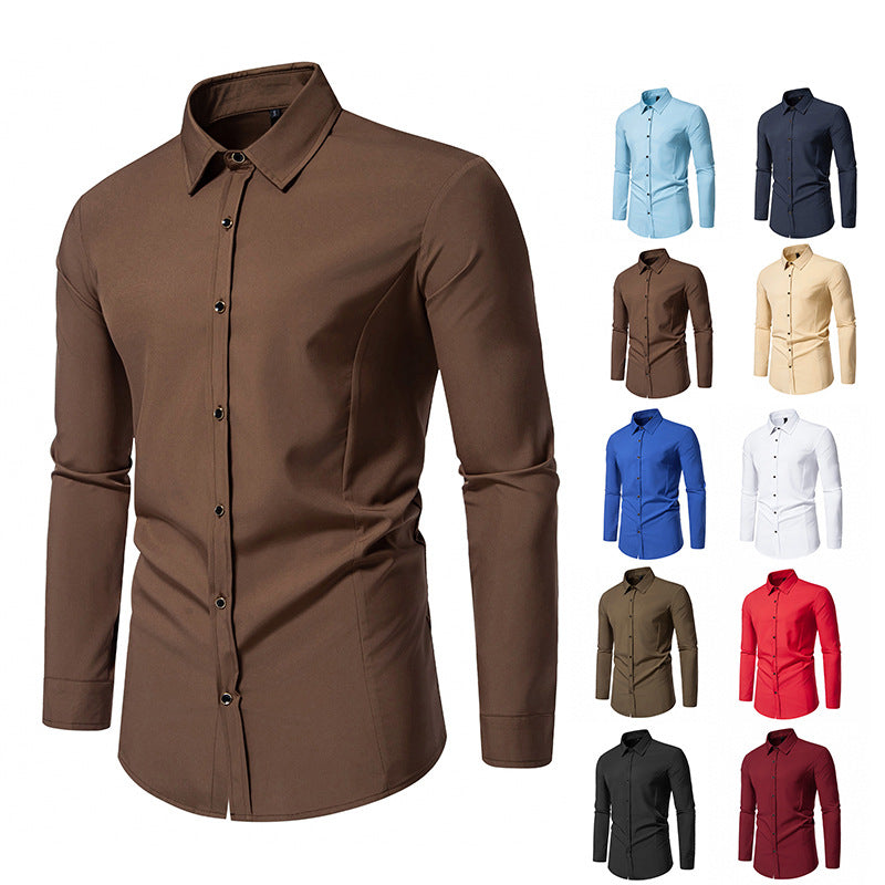 Men's fashionable long-sleeve shirt with elegant cut Skorter