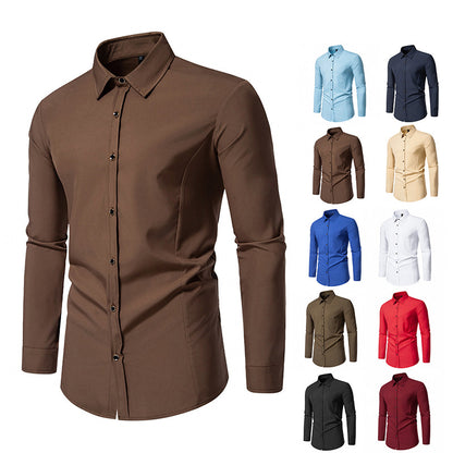Men's fashionable long-sleeve shirt with elegant cut Skorter