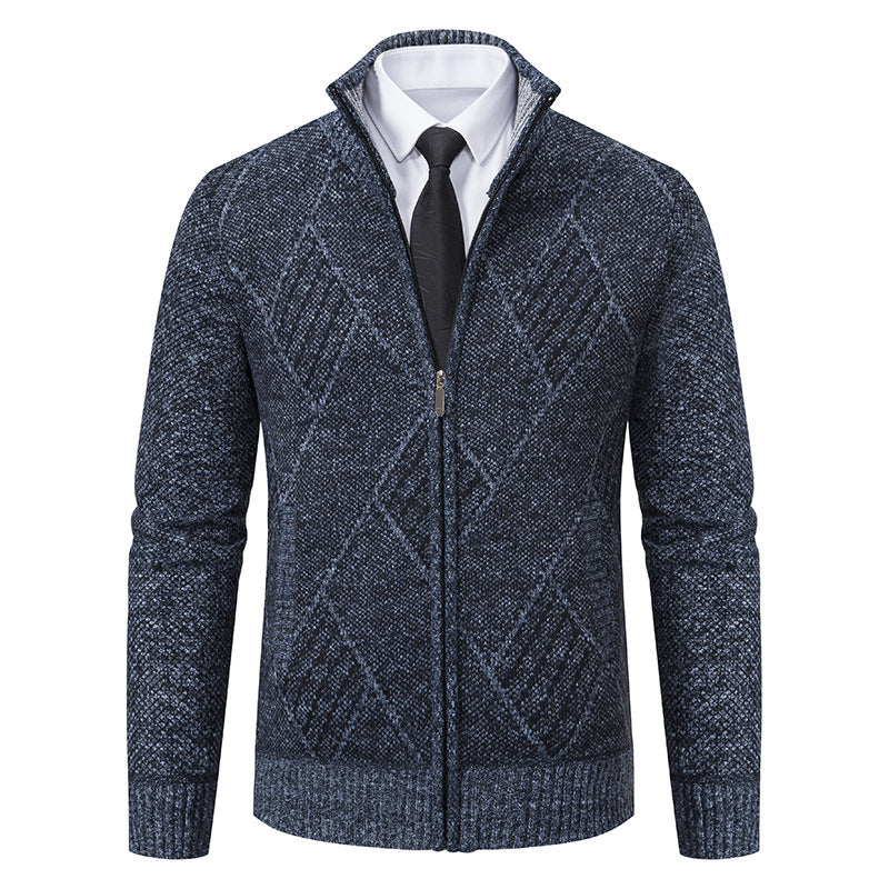 Men's cardigan with modern pattern and slim fit Skorter