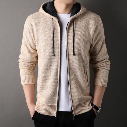 Men's fashionable cardigan with hood and soft padded lining Skorter
