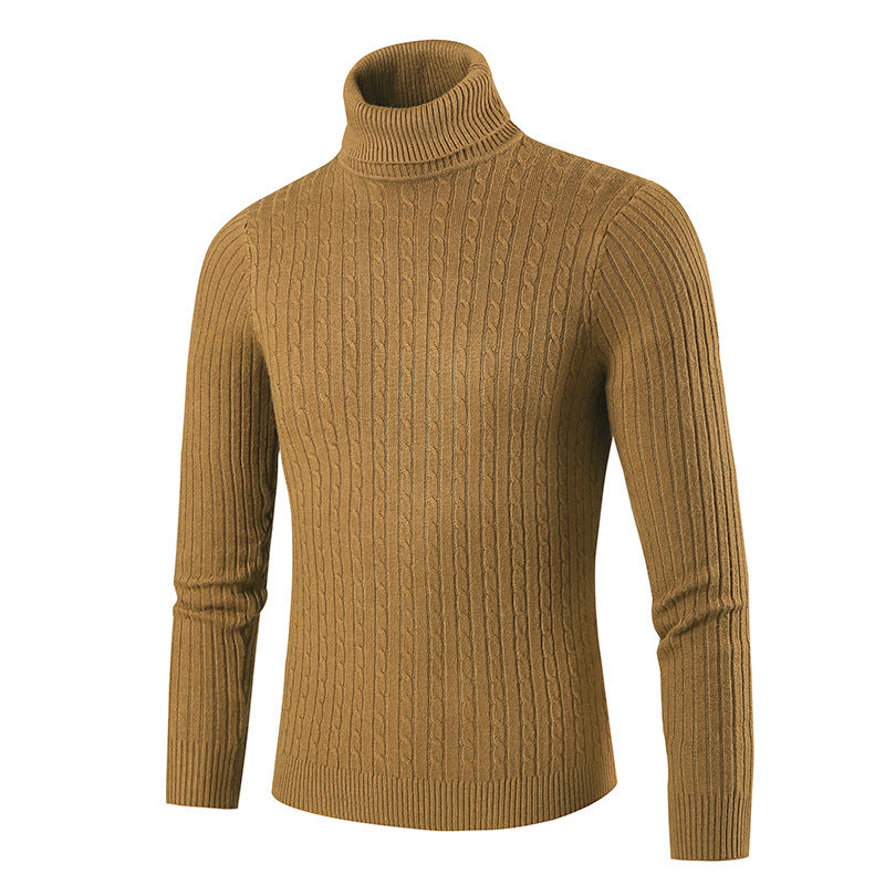 Men's turtleneck sweater in classic rib pattern Skorter