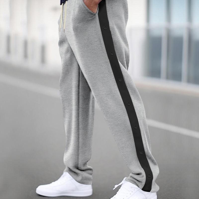 Men's sporty joggers with snap button closure and breathable material Skorter