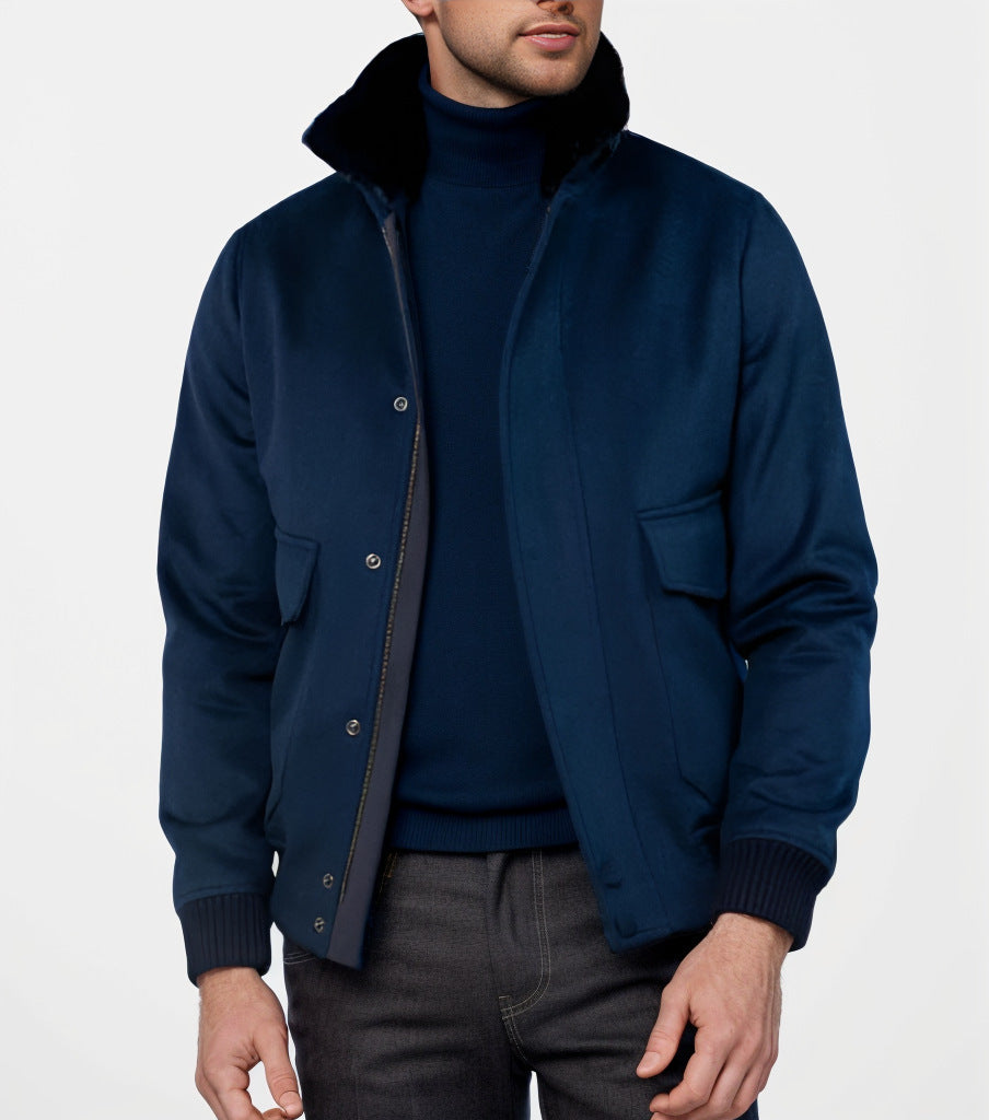 Men's stylish transitional jacket with soft collar and practical side pockets Skorter