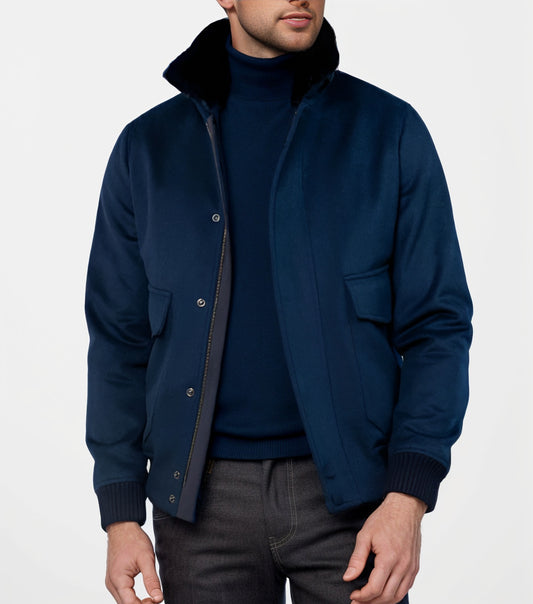 Men's stylish transitional jacket with soft collar and practical side pockets Skorter