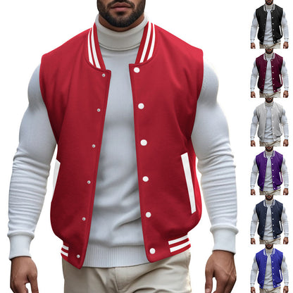 Men's casual vest in sports style with snap button closure and side insert pockets Skorter