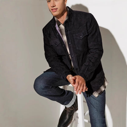 Men's suede jacket in a modern cut with practical pockets Skorter