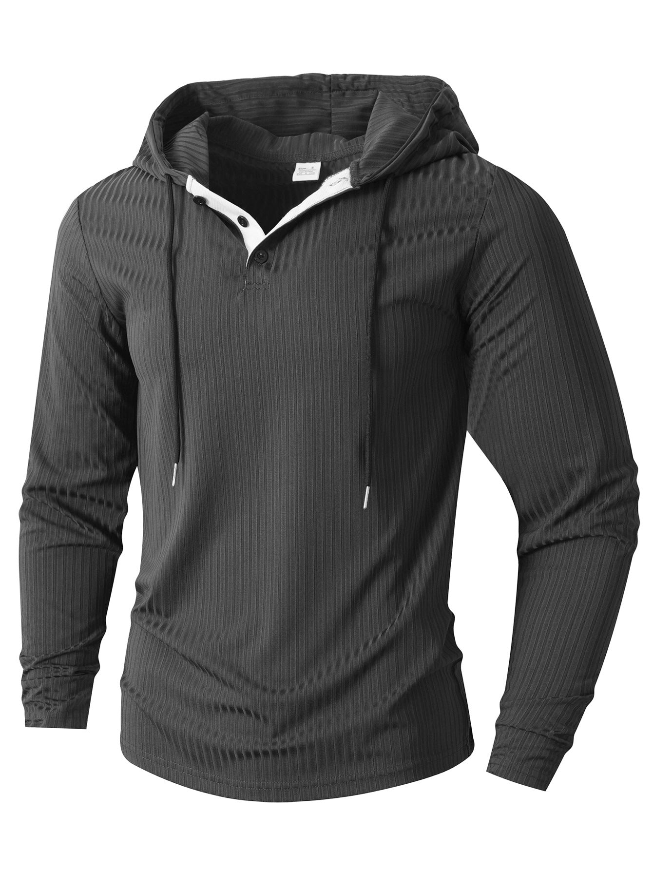 Herrtröja med lång ärm och texturerad yta, sportig hoodie