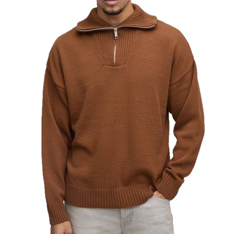 Men's sweater with short zipper Skorter