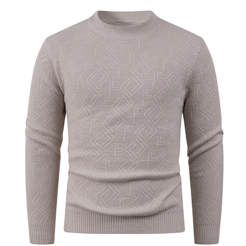 Men's Textured Crew Neck Sweater Skorter