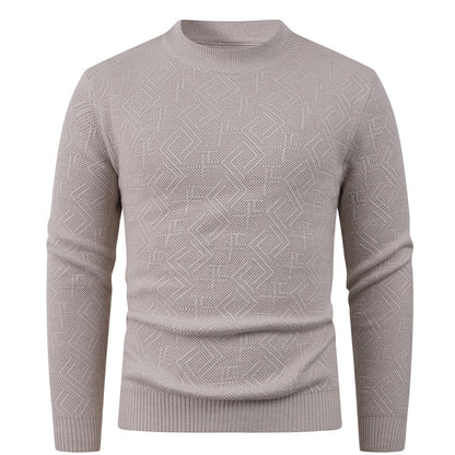 Men's Textured Crew Neck Sweater Skorter