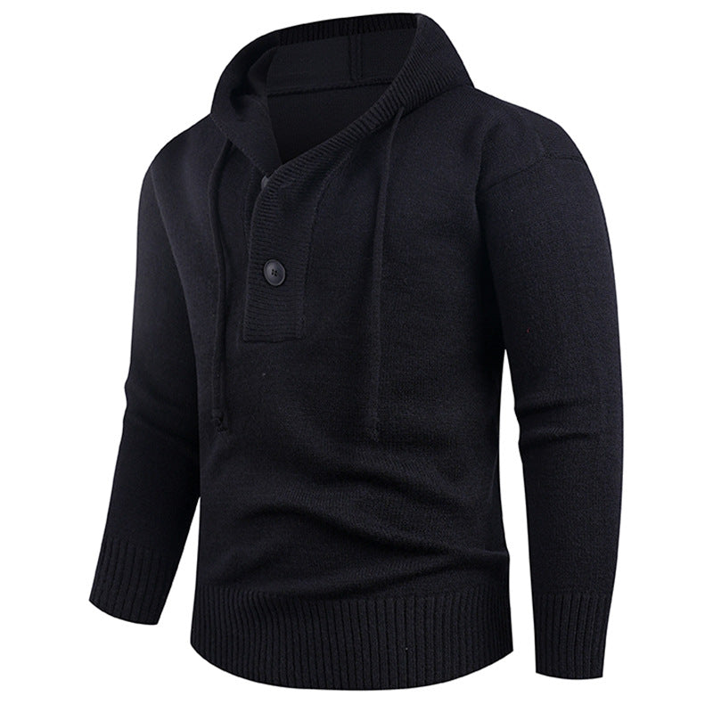 Men's stylish hooded sweatshirt with button detail Skorter