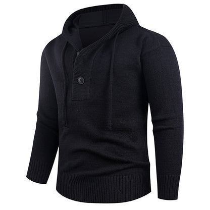 Men's stylish hooded sweatshirt with button detail Skorter