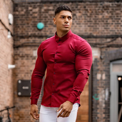 Herr Business-skjorta med kort ärm