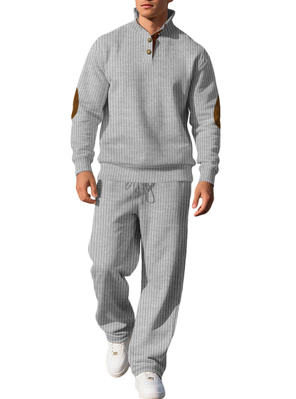 Men's sporty sweatshirt with innovative button placket design and fashionable accents Skorter