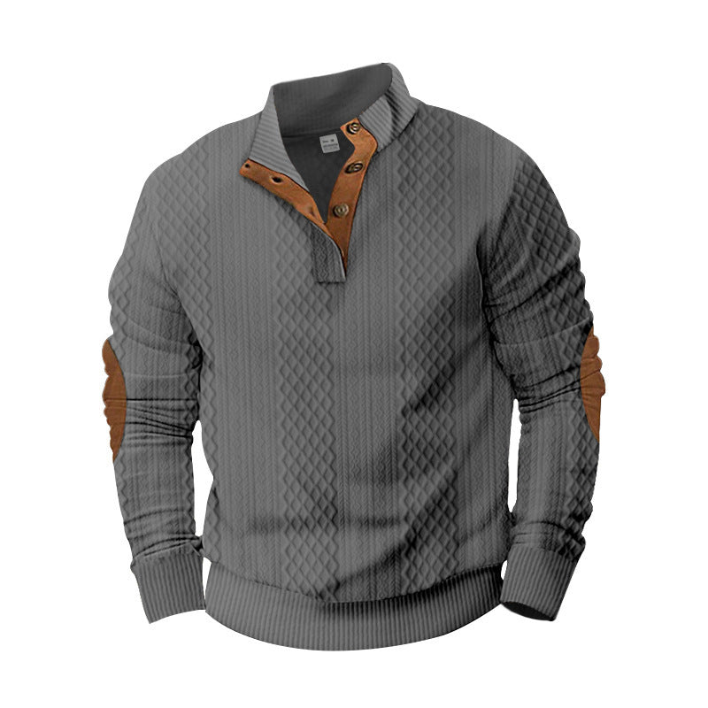 Men's stylish knit sweater with innovative collar and elegant contrast details Skorter