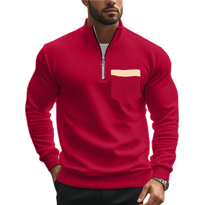Men's sweatshirt with zipper and chest pocket Skorter