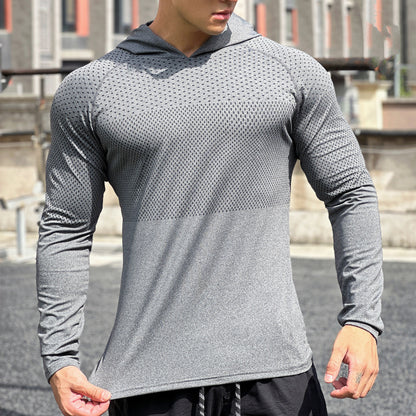 Men's Sporty Long Sleeve Shirt with Breathable Mesh Insert Skorter
