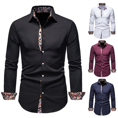 Men's long-sleeve shirt with modern paisley pattern and exclusive details Skorter