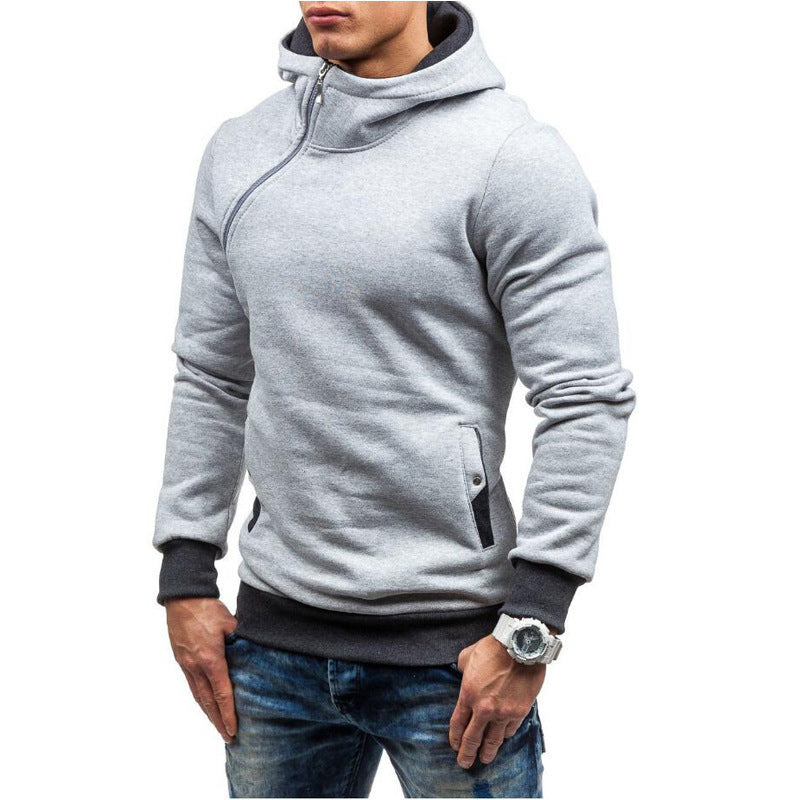 Men's stylish hoodie with side zipper and contrasting sleeves Skorter