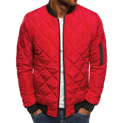Men's quilted jacket with a high collar and side zip pockets Skorter