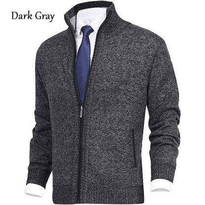 Men's cardigan with stand-up collar and zipper Skorter