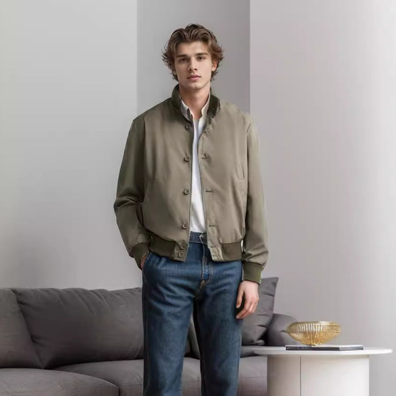 Men's stylish leisure jacket with protective high collar and practical pockets Skorter