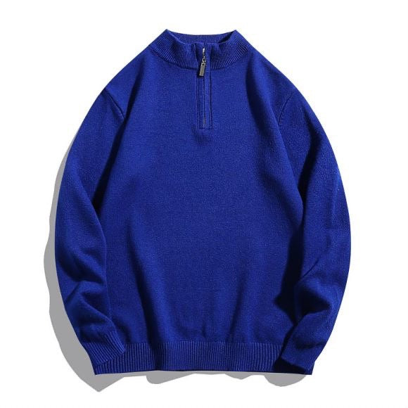 Men's sweater with modern standing collar and zipper Skorter