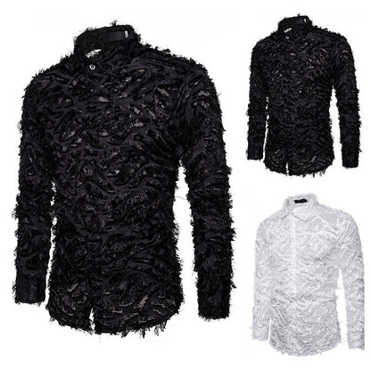 Men's Stylish Shirt with Textured Design Skorter