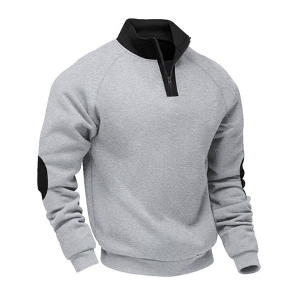Men's sporty pullover with stand-up collar and practical zipper details Skorter