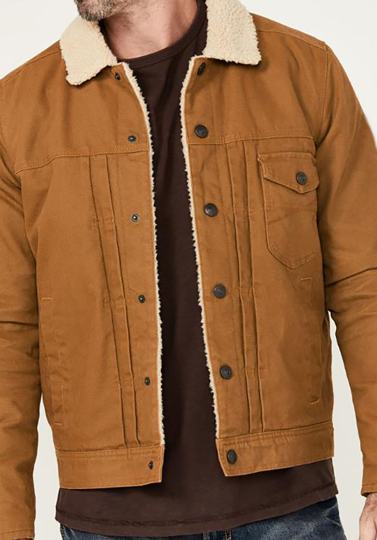 Men's cozy denim jacket with Sherpa lining Skorter