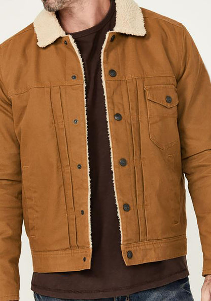 Men's cozy denim jacket with Sherpa lining Skorter
