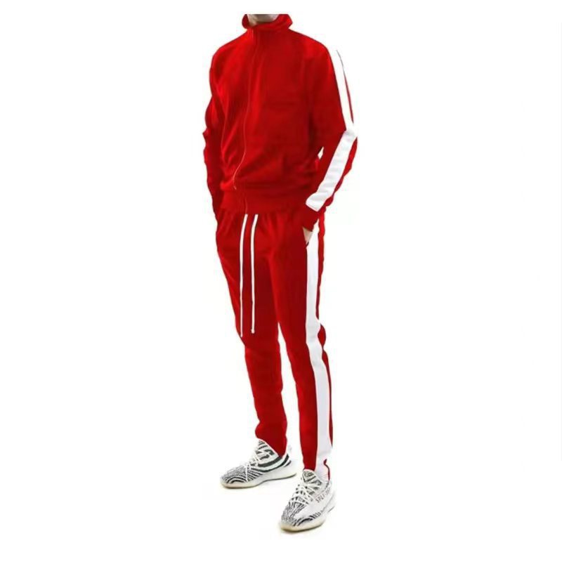 Men's sporty tracksuit with full zip and contrast stripes Skorter