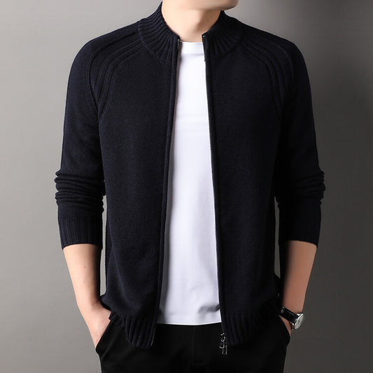 Men's zip-up cardigan with high collar Skorter