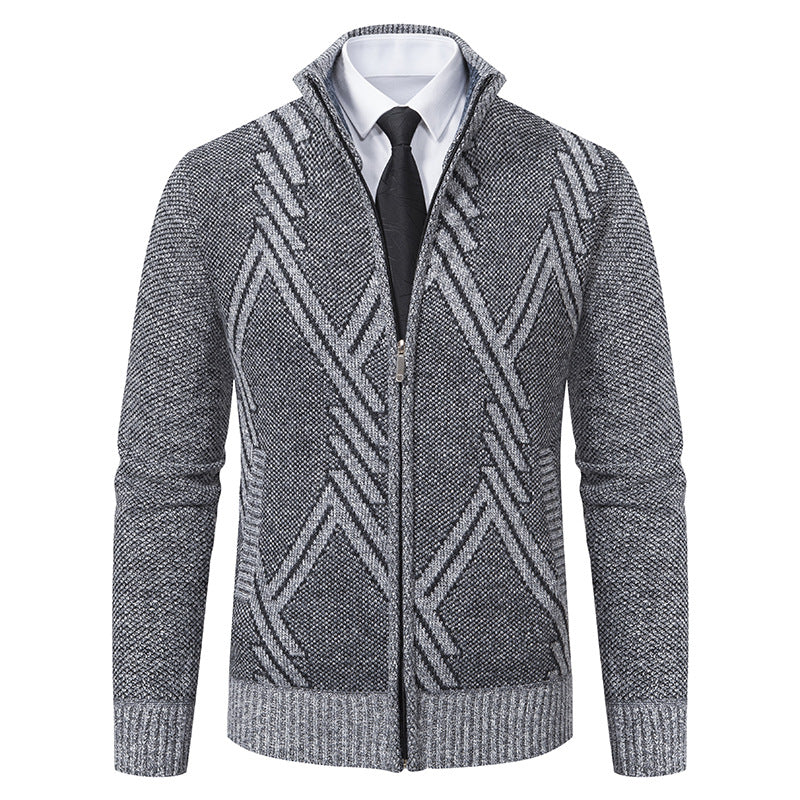 Men's cardigan with modern geometric patterns Skorter