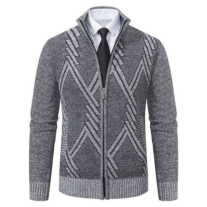 Men's cardigan with modern geometric patterns Skorter