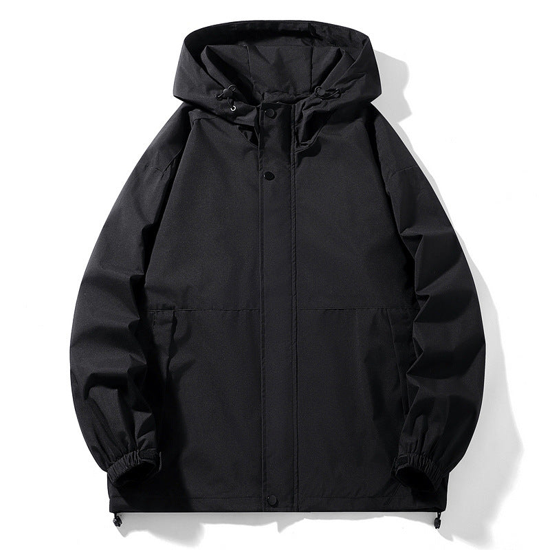 Vattenavvisande övergångsjacka för män med justerbar huva och praktiska fickor Skorter