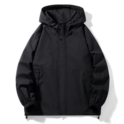 Vattenavvisande övergångsjacka för män med justerbar huva och praktiska fickor Skorter