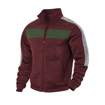 Men's sporty fleece jacket with high collar and reflective accents Skorter
