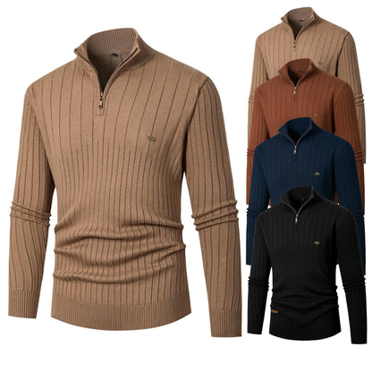 Men's sweater with stand-up collar and fine knit Skorter