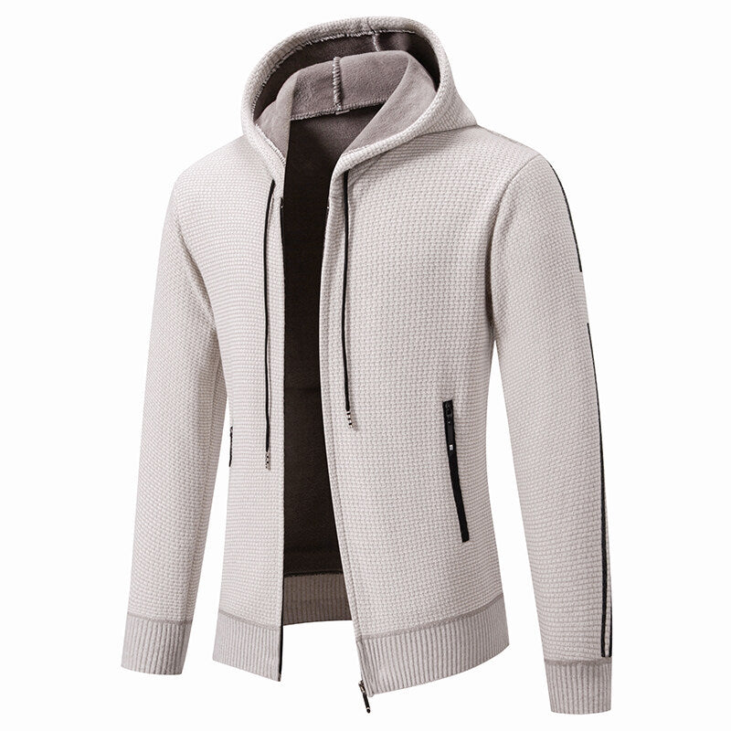 Men's sporty hooded jacket with innovative material mix Skorter
