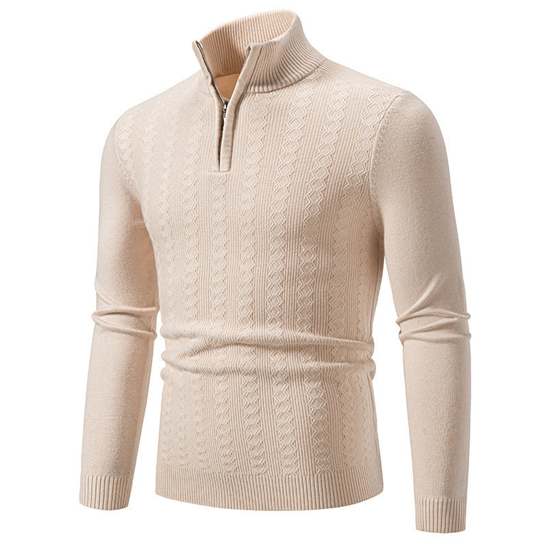Men's sweater with stand-up collar and zipper Skorter