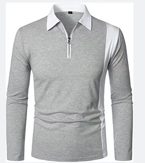 Men's sporty long-sleeve shirt with modern zipper and stylish color contrast Skorter
